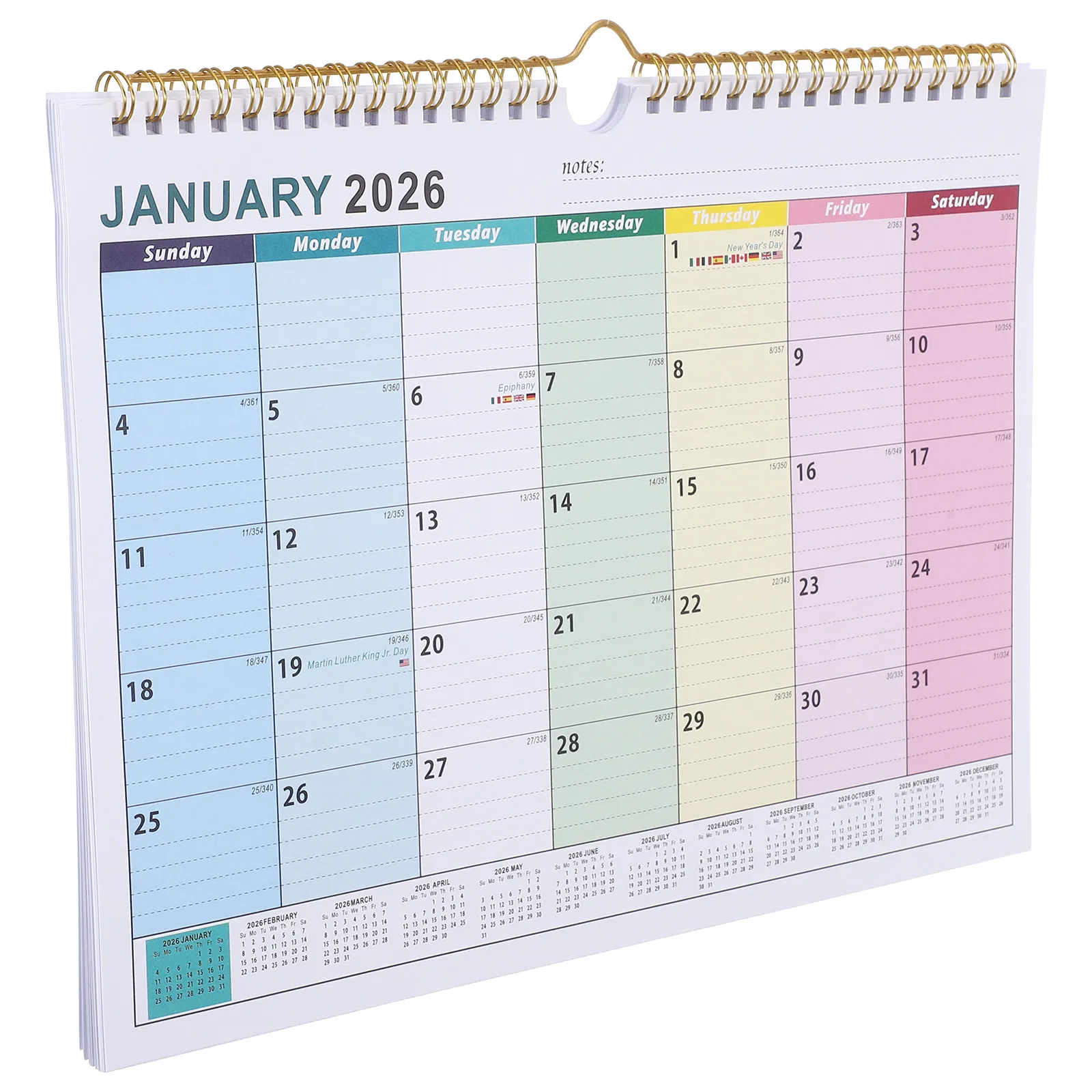 

18-Month Wall-Hanging Schedule Calendar 2026-2027 Monthly Planner for Office Home School Efficient Time Management with Spacious