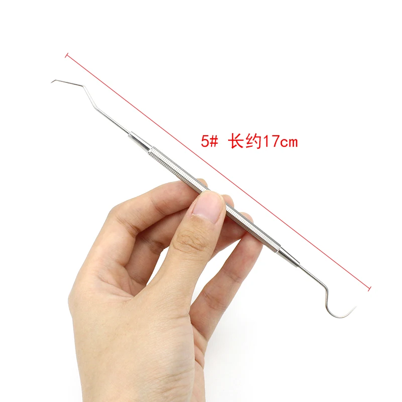 Stainless steel picking crochet needle double-headed 5 # household cleaning teeth probe toothpick cleaning dental tools