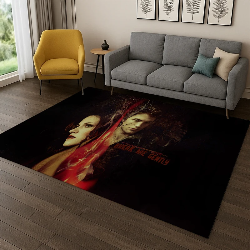 Classic Twilight Saga Edward Bella Carpet Rug for Playroom Bedroom Living Room Sofa Home Decor,kid Area Rug Non-slip Floor Mat