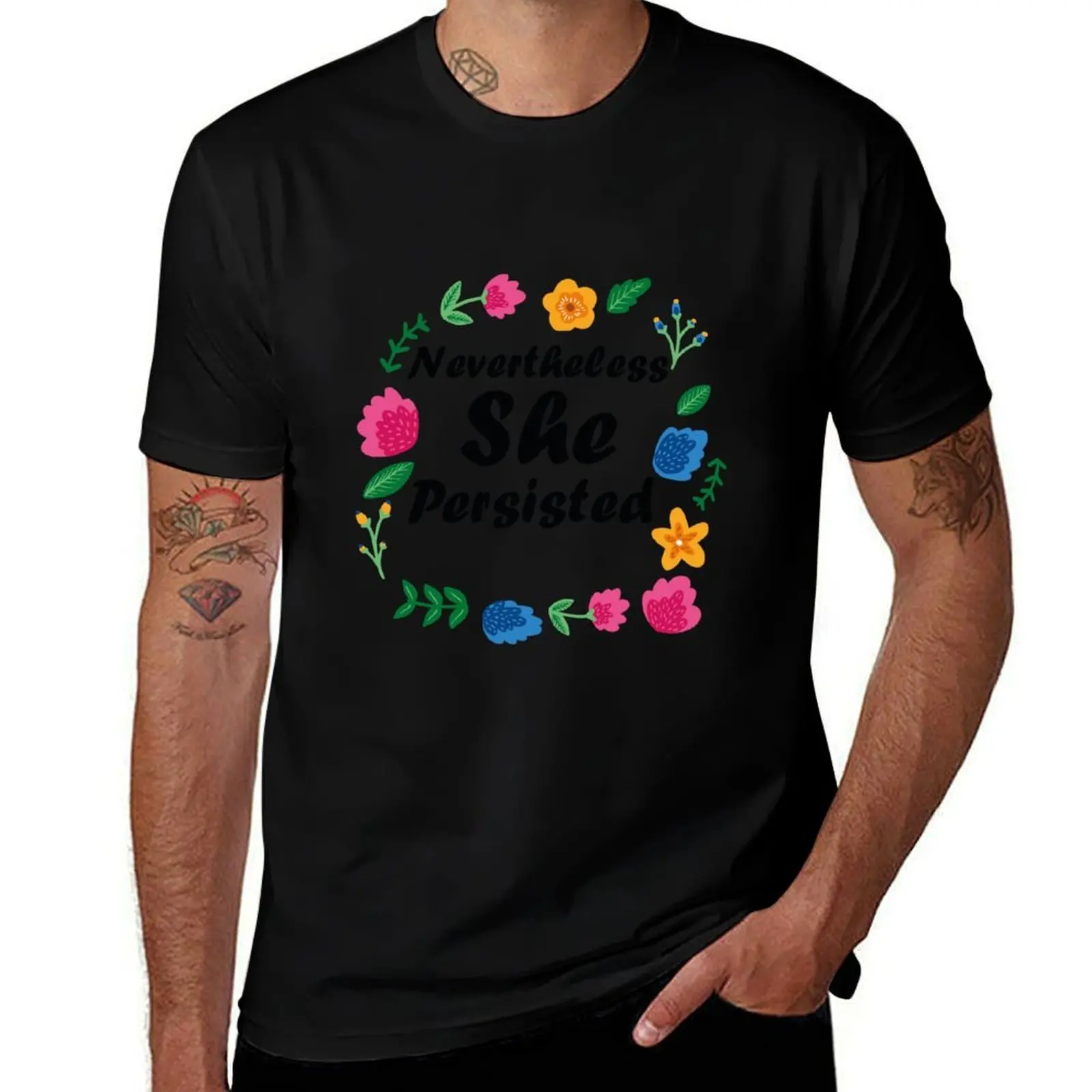 T-shirt à manches courtes pour sports de plein air, avec inscription « Nevertheless She Persisted »