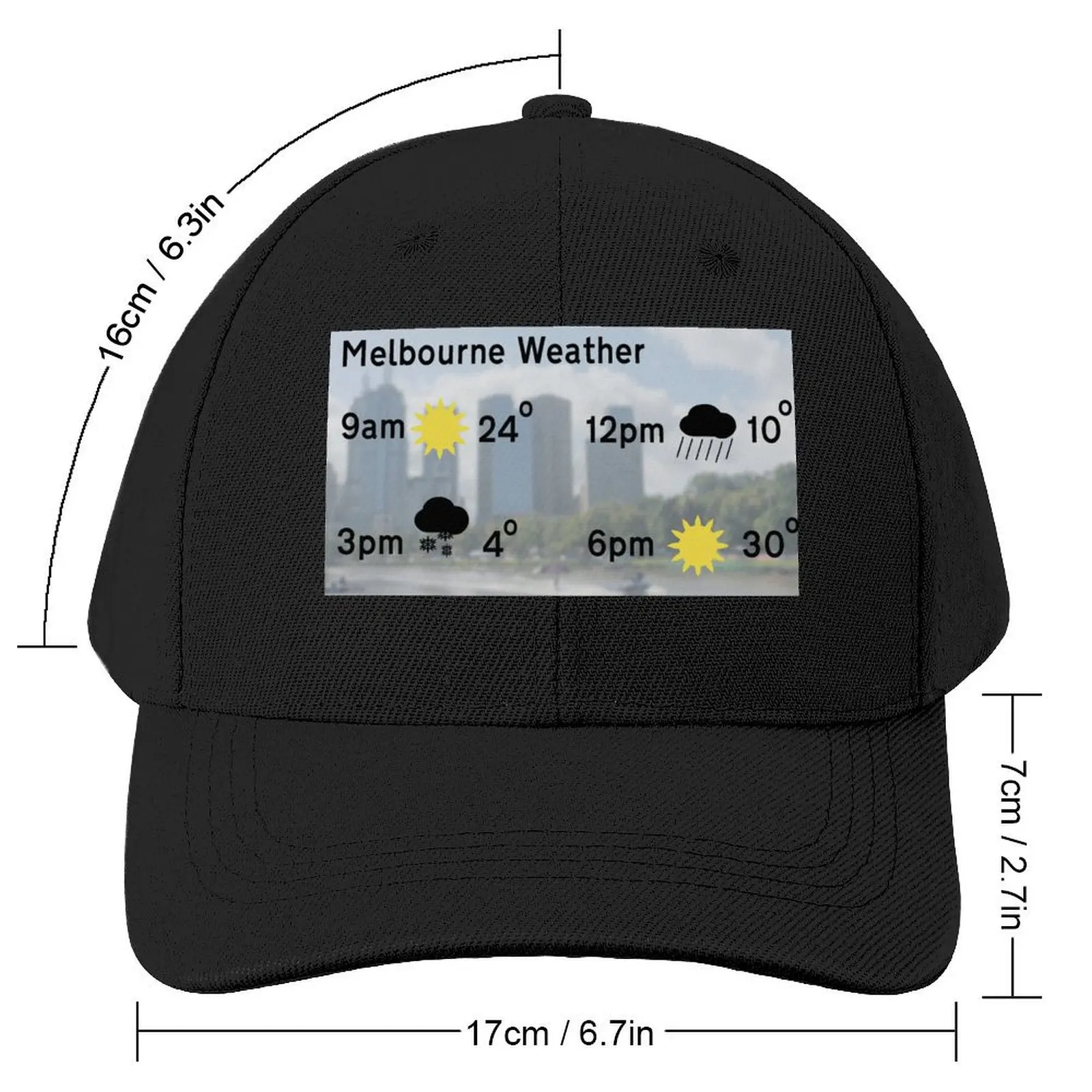 Melbourne Victoria Australia Weather forecast - changeable. Baseball Cap Golf Cap Women Beach Fashion Men's