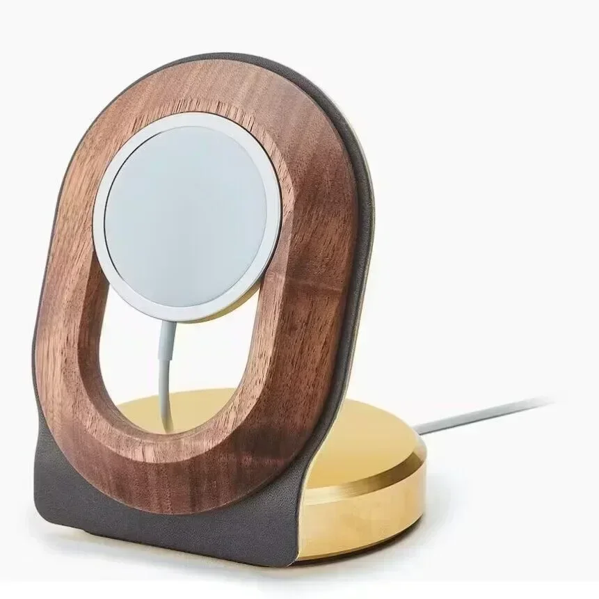 

Wireless Charging Bracket Mobile Phone Solid Wood Base Wooden Walnut Magnetic
