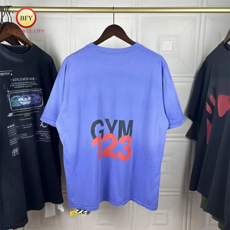 Trend Vintage RRR 123 ITS FAITH NOT MAGIC TEE Washed GYM Printed High Quality 1:1 Short Sleeve T-shirt Mens Womens Tops