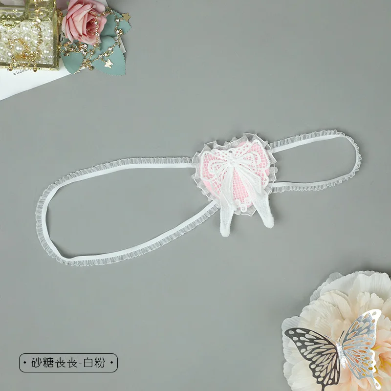 Herz Schleife Spitze Augenmaske Lolita Zubehör Cosplay Anime One-Eye Eyeshade Halloween Party Gothic Girl Augenklappe Comic Con Requisiten