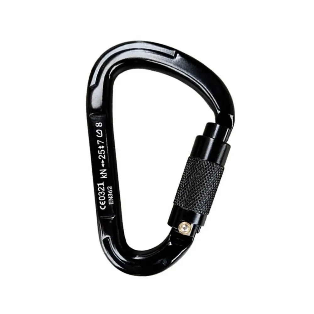 جديد 25KN حلقة تسلق D-حلقة الألومنيوم 10 أنماط حلقة تسلق الصخور مع قفل تلقائي التخييم كيرينغ هوك السفر في الهواء الطلق