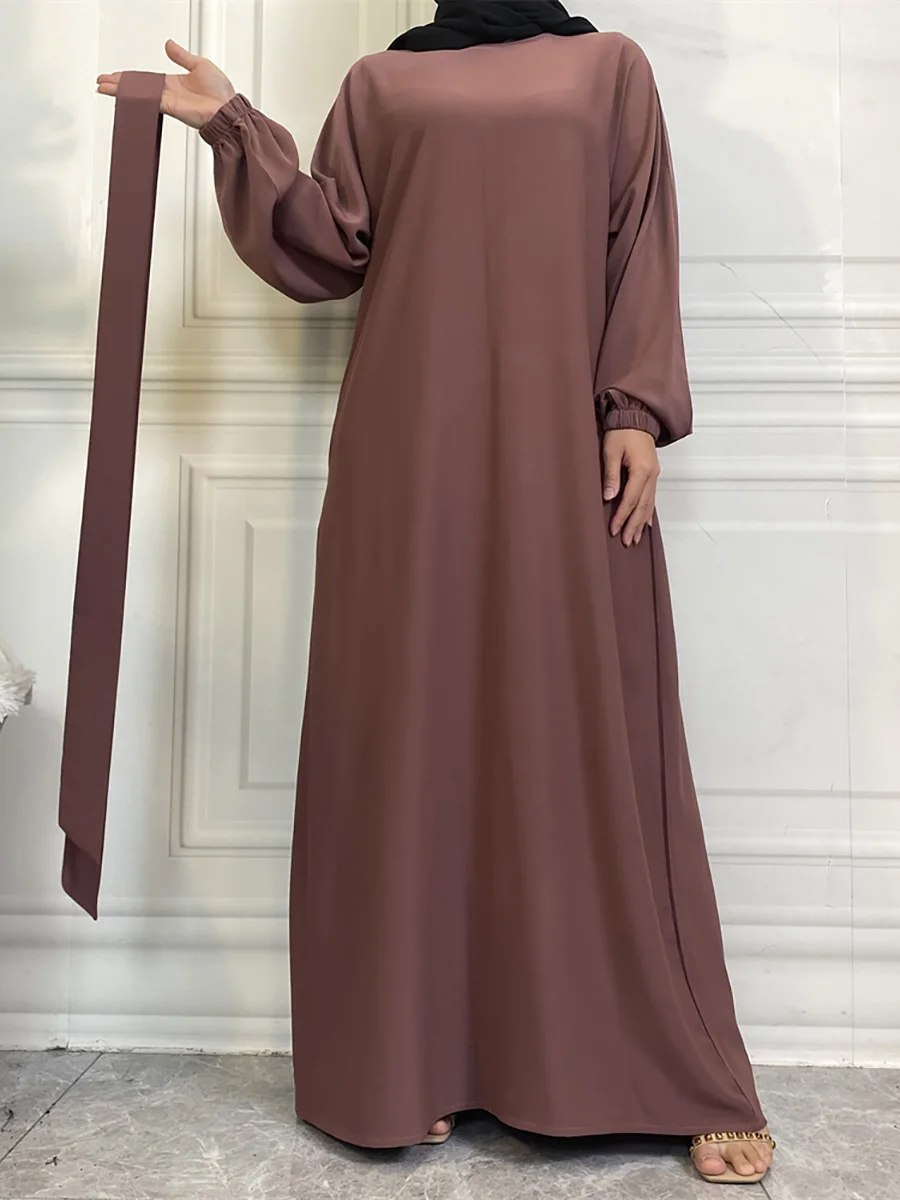 حار سيلي أسلوب بسيط فساتين مغربية قفطان تركيا بلون الخليج عبايات المرأة الإسلامية فستان طويل مسلم السعودية رداء رمضان 104