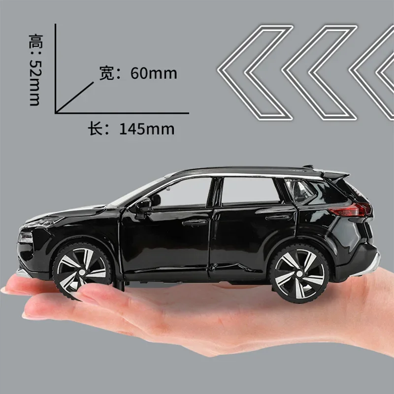 Nissan X-TRAIL SUV 1:32, modelo de aleación de Metal fundido a presión de alta simulación, sonido de coche, luz, colección extraíble, juguetes para niños, regalos