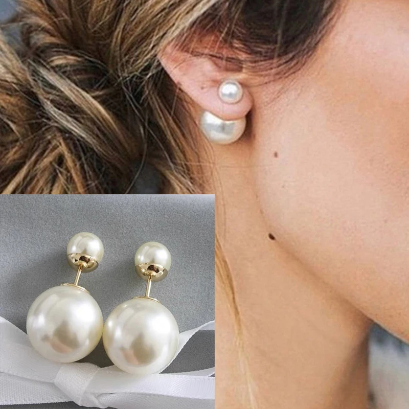 

Gift Box Gorgeous Aaaa Huge A Pair 7-8mm Big 12-13mm Round Sea Water White Real Pearl Earrings