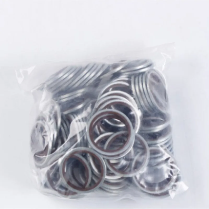10pcs hydraulic oil cylinder combined gasket red copper composite sealing ring metric inch threaded oil seal