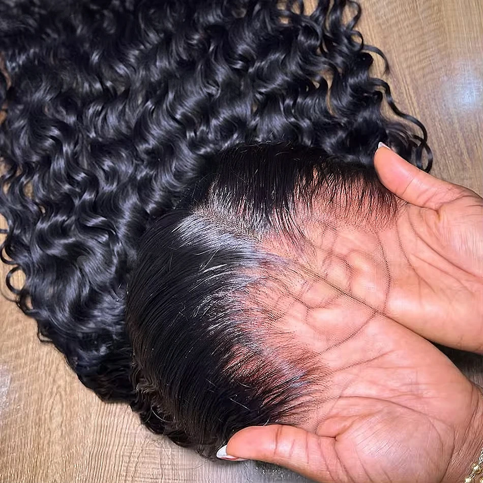 HD Lace 13x6 Deep Wave Frontal Wig Human Hair Curly Transparent Lace Front Human Hair Wigs 250% Full Human Hair Lace Wigs
