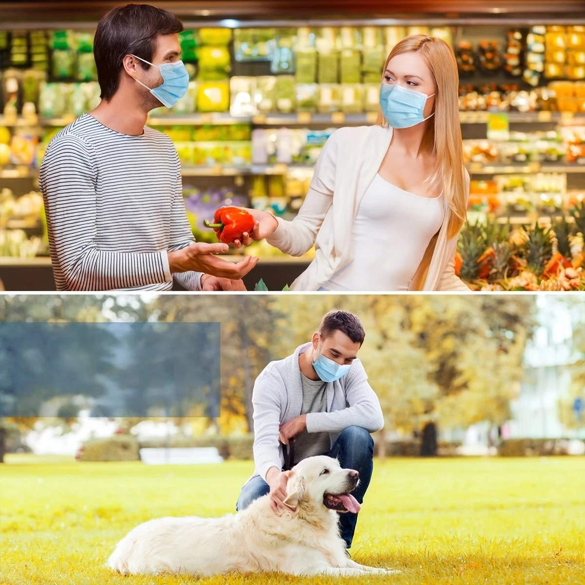 Maschere protettive monouso blu ispessite da 200 pezzi - Passanti per le orecchie e naselli regolabili a 3 strati traspiranti e confortevoli - 200/100/50/10 pezzi economici per uso domestico, possono essere acquistati in massa, perfetti per