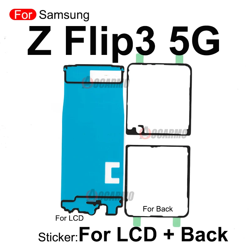 For Samsung Galaxy Z Flip3 5G SM-F7110 Back Cover Adhesive Glue Front LCD Screen Sticker