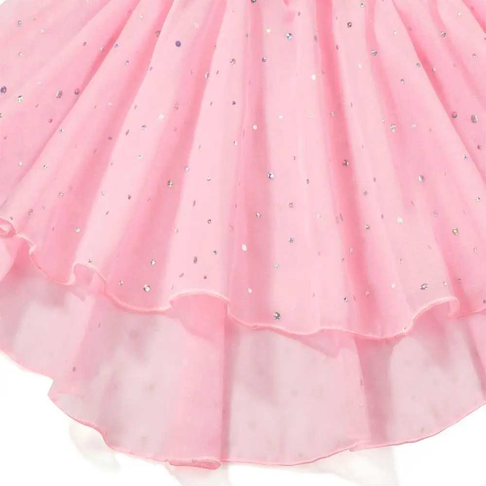 패션 긴 소매 어린이 발레 드레스 스팽글 모던 공연 의상 면 파티 드레스 댄스 의상 어린이용