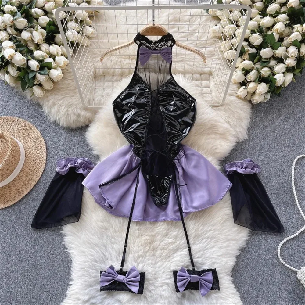 Sexy Cosplay Nurse Uniform Erotic Lingerie Babydoll Dress Flirting Underwear Women CostumeHollow Out 5 Piece Jumpsuit Dresses