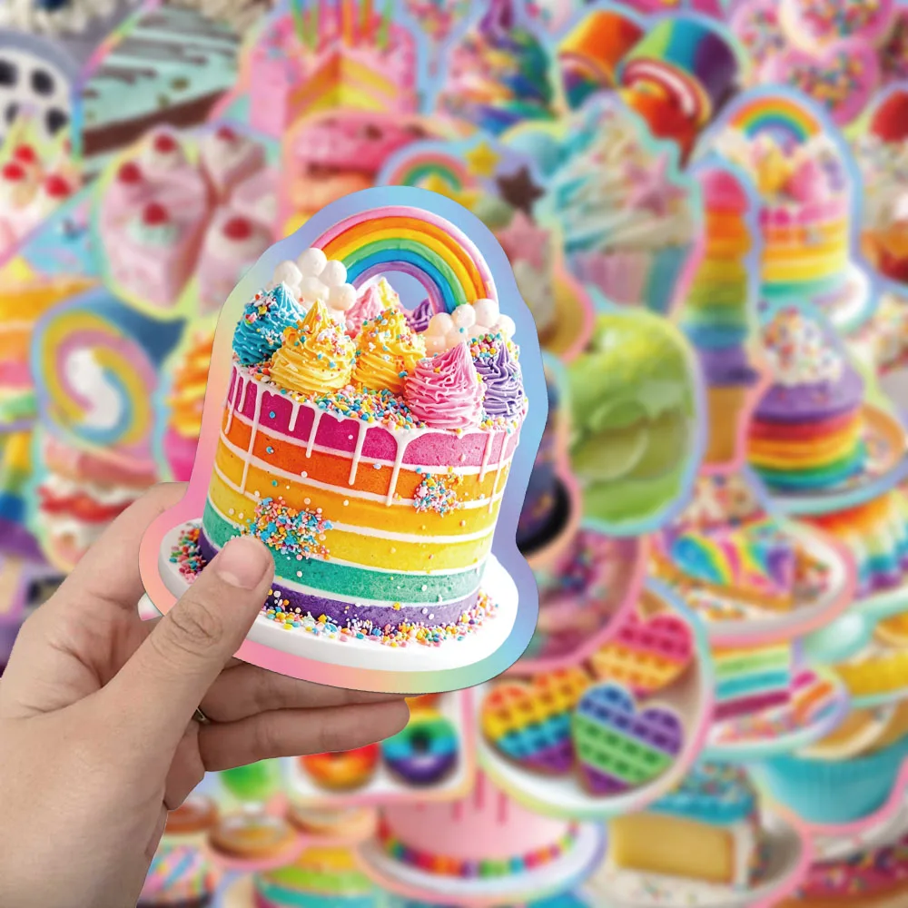 50PCS Creative Dopamine Food Stickers Exquisite DIY Phone Cases Water Cups Personalized Decorative Stickers