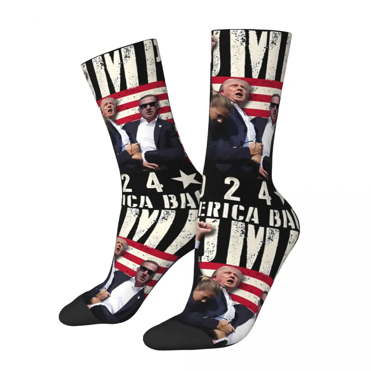 Funny Crazy compression Trump Fight 2024 We The People Stand With DONALD TRUMP Sock for Men Hip Hop Harajuku Donald Trump Happy