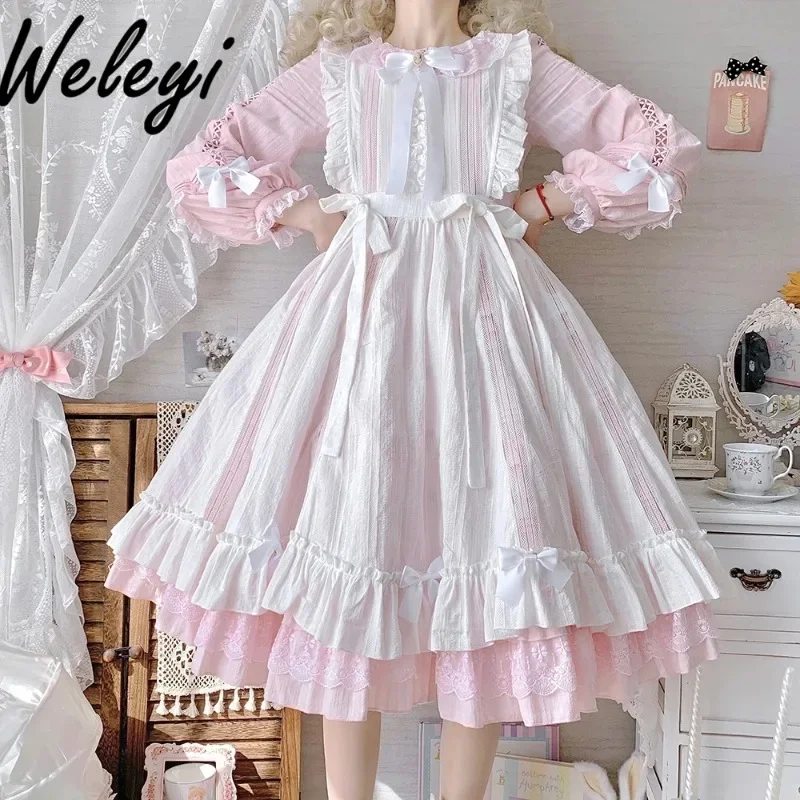 

Cute Lolita Dress Apron Japanese Fashion 2024 New Four Seasons Universal Sweet Classical Mori Sleeveless White All Match Aprons