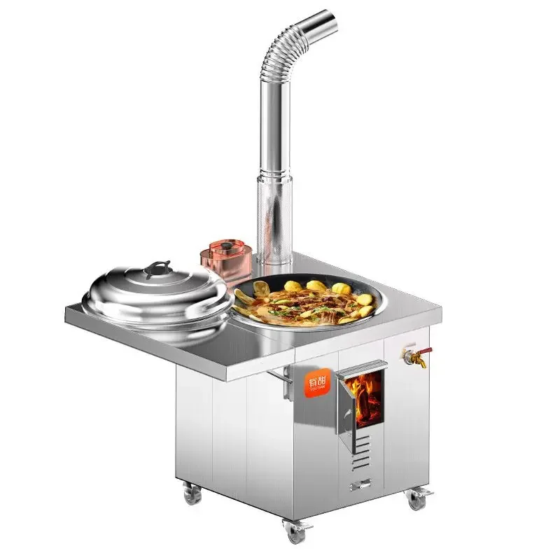 Firewood stove 304 stainless steel rural household commercial energy saving movable super thick firewood stove new