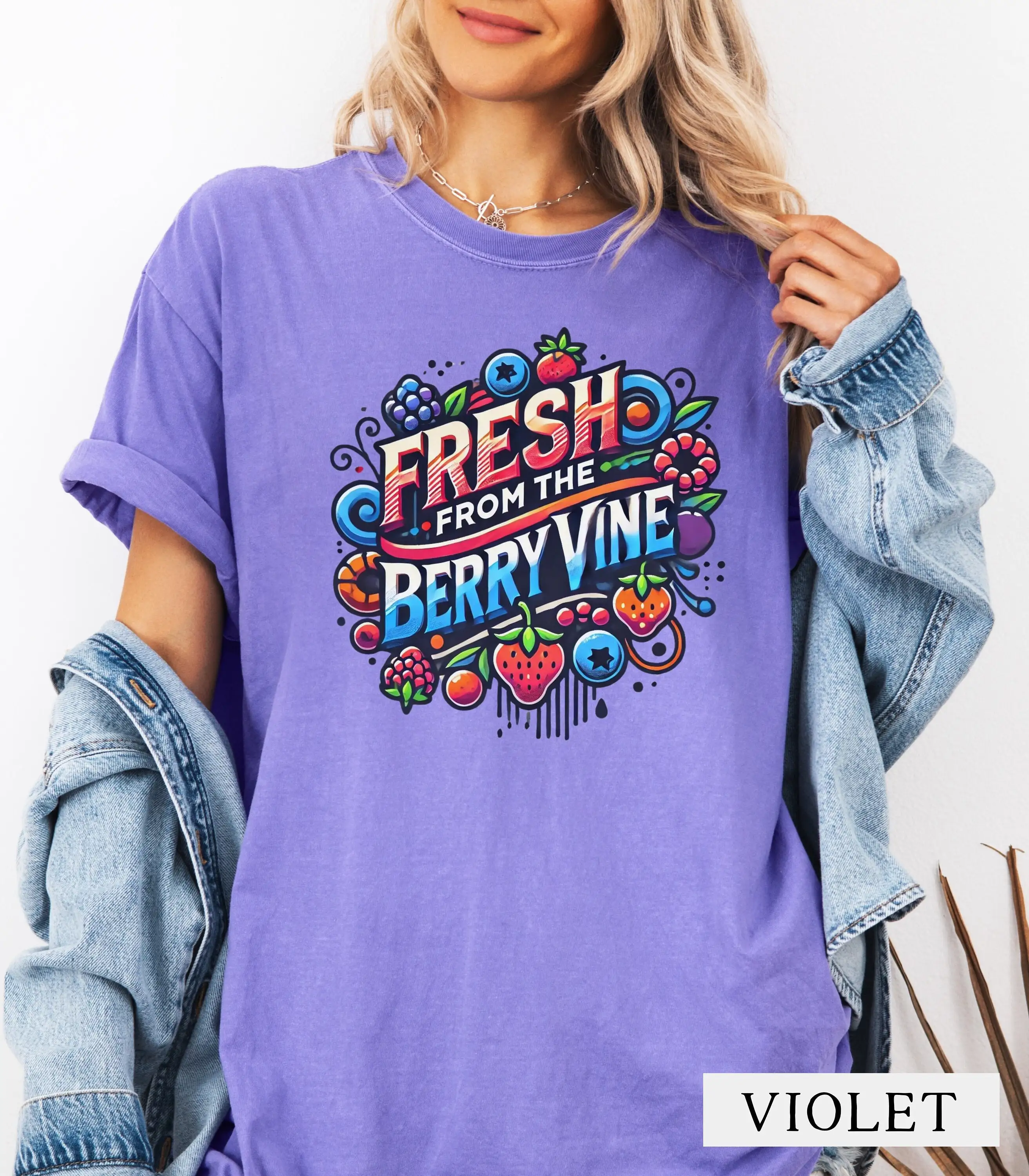 Retro Fresh From The Berry Vine Cheerful Comfort Colors T Shirt Pre Shrunk Berries Festive Fun Fruit