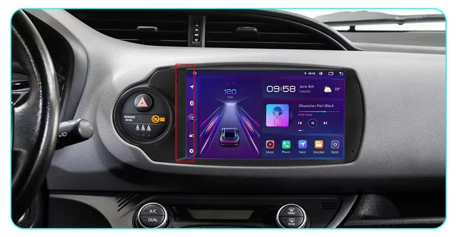 Junsun Android 15 Auto-Intelligentes System für Toyota Yaris 2012-2017 AI Wireless CarPlay für Apple Auto 9" IPS Touchscreen – Detail 2
