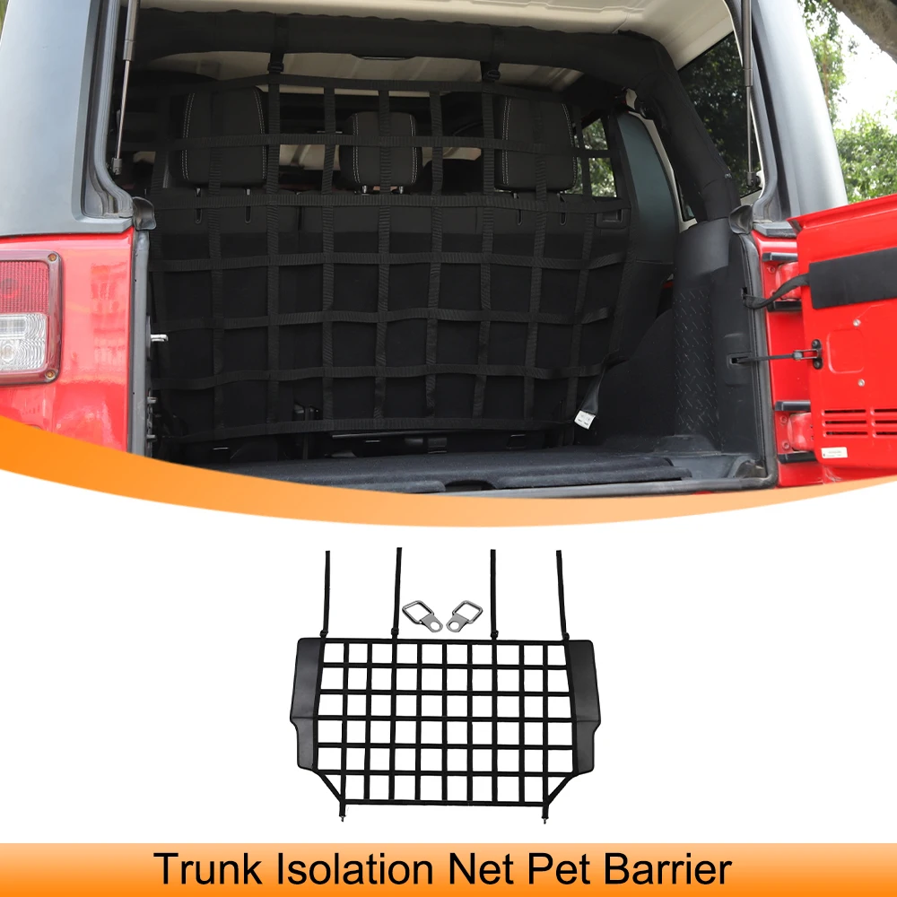 

Car Trunk Isolation Net Pet Barrier Cargo Divider Safety Mesh for Jeep Wrangler JK JL 2007-2024 4-Door Interior Accessories