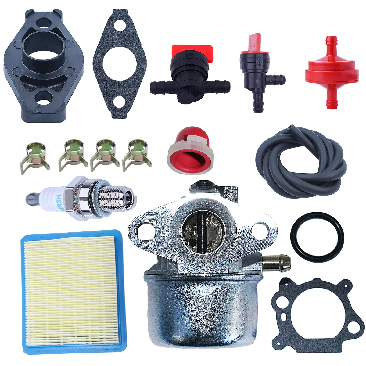 Kit di messa a punto del filtro dell'aria del carburatore per 498254 798170 498170 497347 498966   Motore 6.25 6.75HP Push Mower 675 190cc con candela