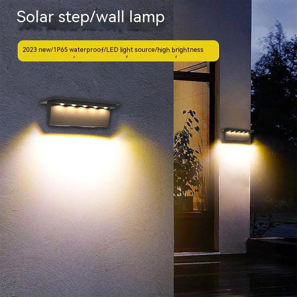 Luces solares de piezas para exteriores, lámparas de pared con gran angular de 3000 grados, 6000k/120 k, para jardín, escaleras, escalones, valla, decoración del hogar, 2 uds.