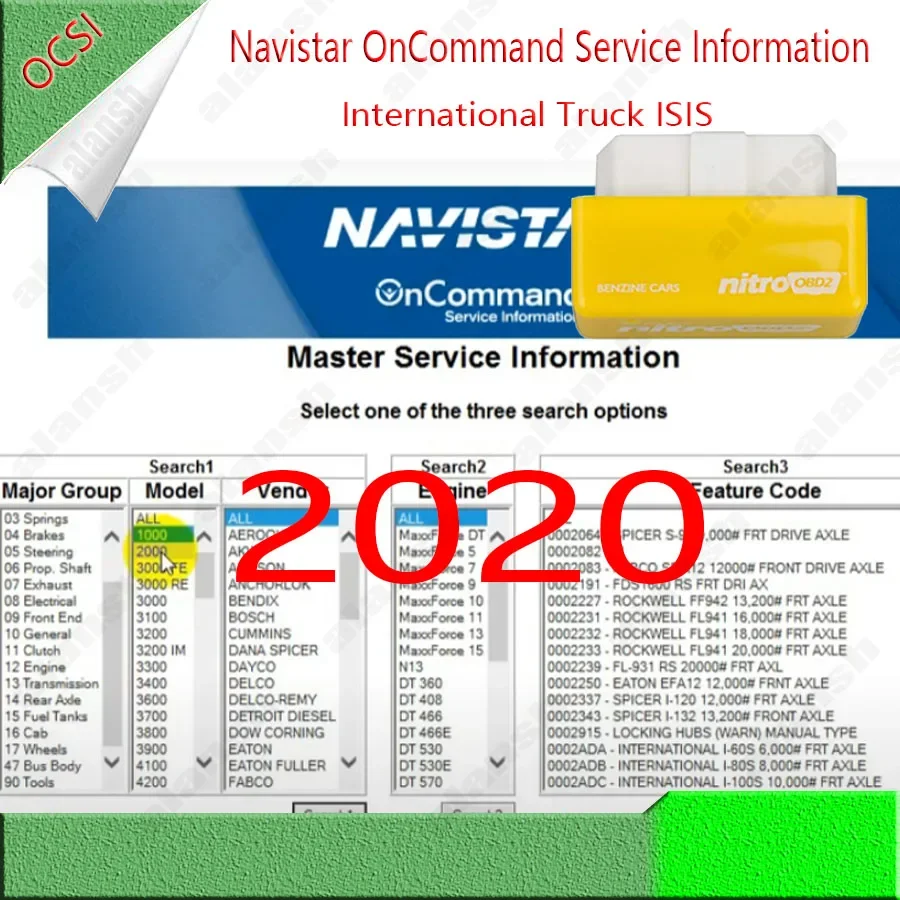

Інформация о обслуживании Navistar OnCommand 2020, международный грузовой ISIS OCSI + NITRO
