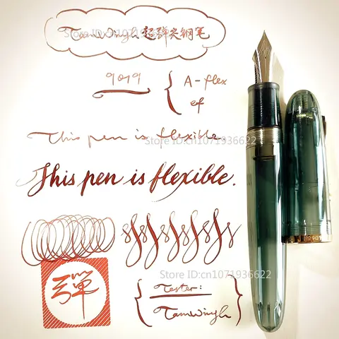 Amazing Jinhao 9019 Super Rlastic Flex Nib Fountain Pen Flexes Nib Pen Sketch Floral Round Gothic Softness Flexare Writing Pen