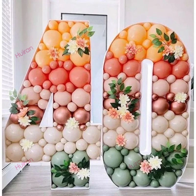 

73cm Giant Figure Balloon Filling Box 1st Birthday Balloon Number 30 40 50 Balloon Frame Anniversary Box Number Birthday Decor