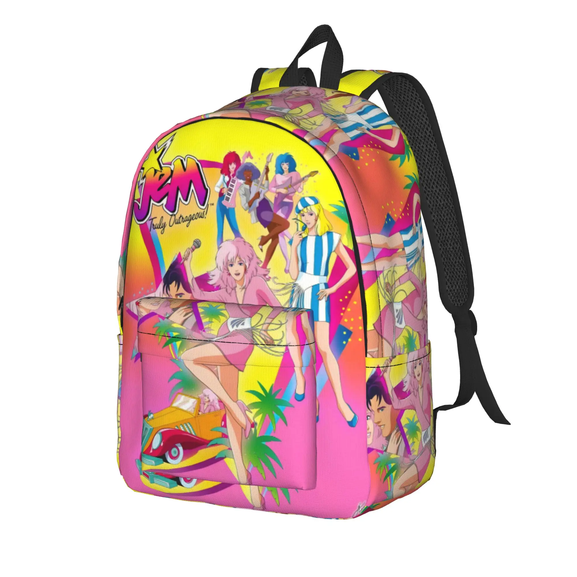 Jem And The Holograms Backpack for Men Women Casual Student Business Daypack  College Canvas Bags with Pocket