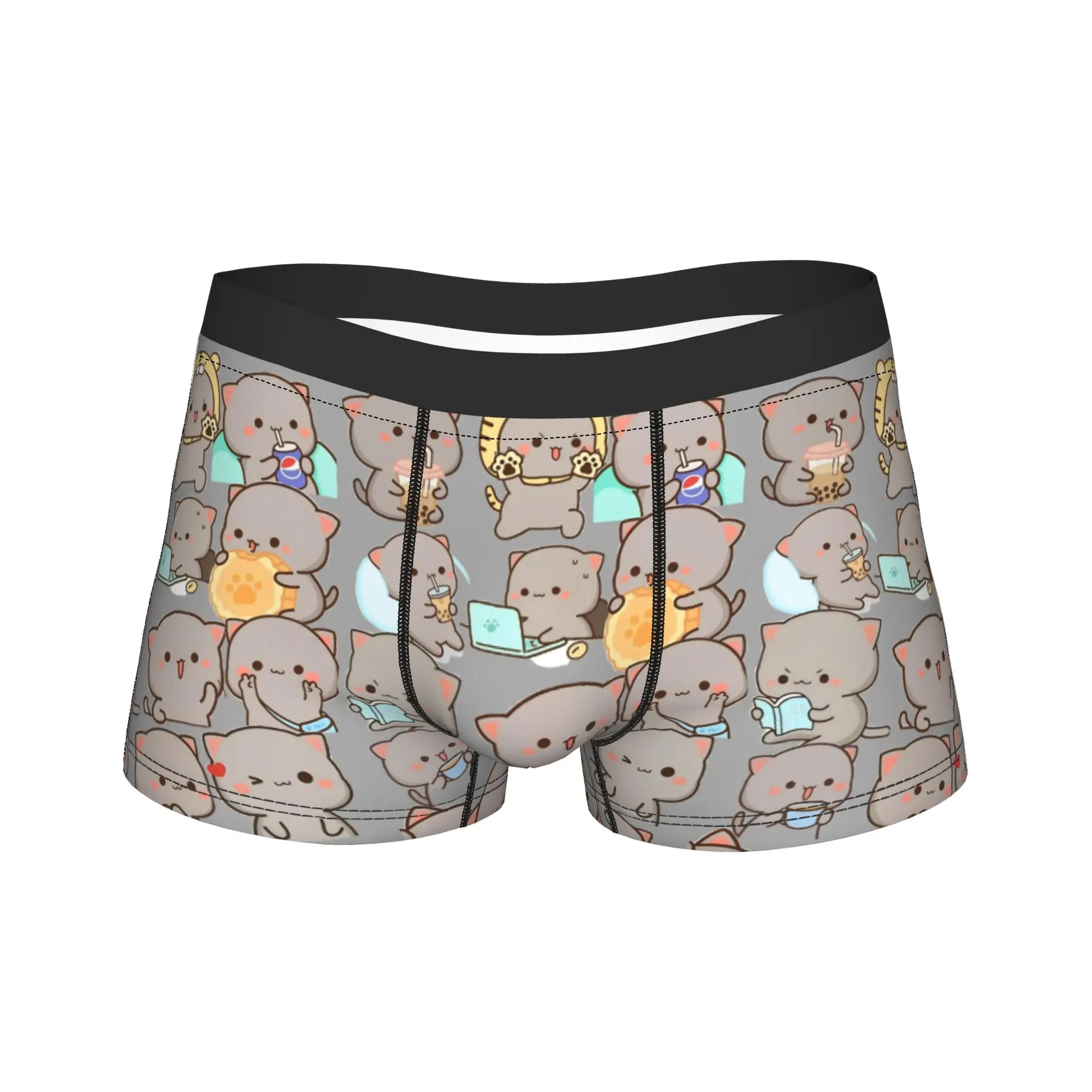 

Мужское нижнее белье Goma Peach Mochi Cat, необычные трусы-боксеры, шорты, трусики, дышащие трусы для мужчин, размеры S-XXL