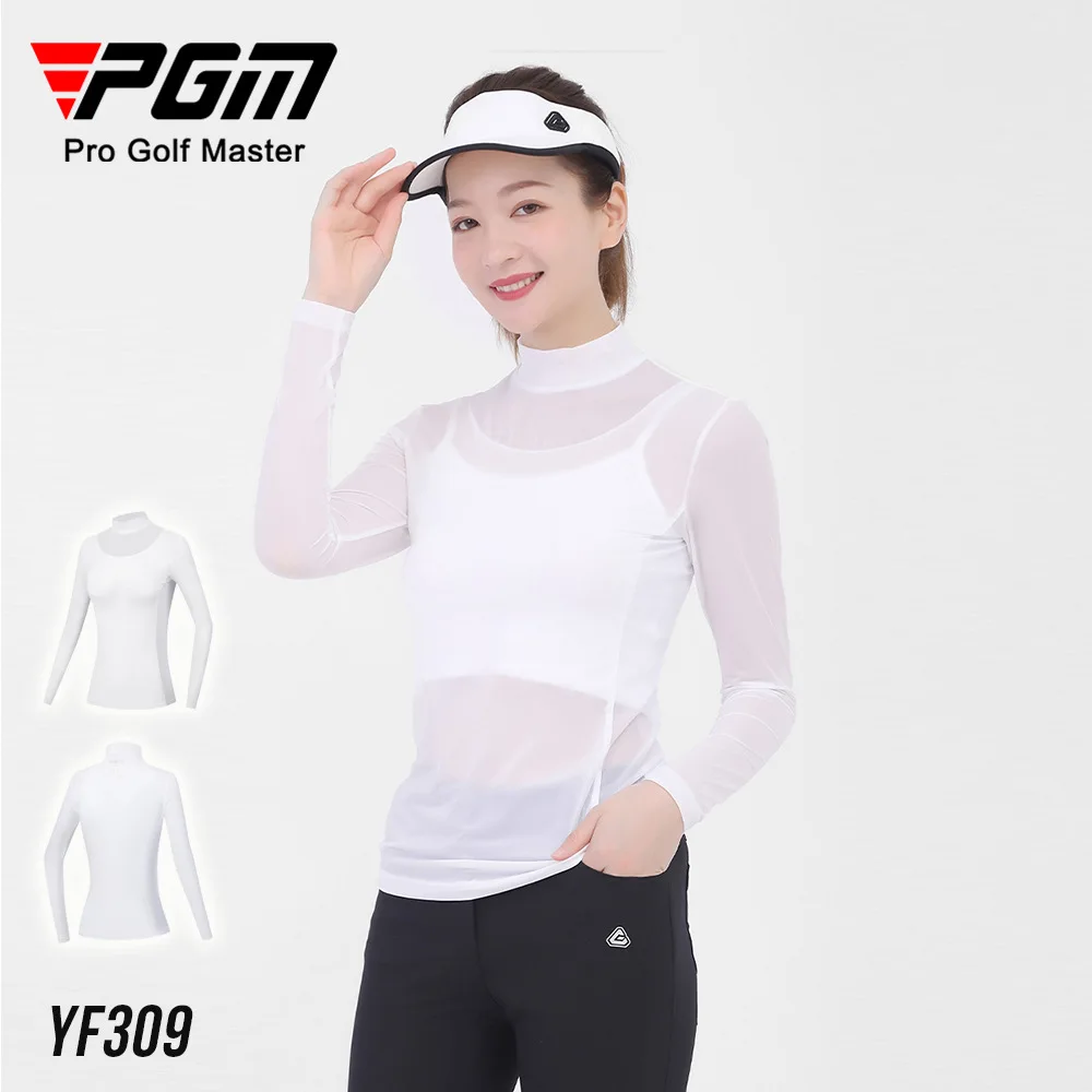 

Pgm Golf Women Golf T Shirts Summer Breathable Quick-dry Slim Tops Anti-Uv Sunscreen Shirts Size S-XL YF309