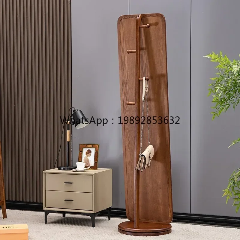 

r5.13 Solid Wood Floor Mirror Rotatable Coat Rack Dressing Decorative Mirror