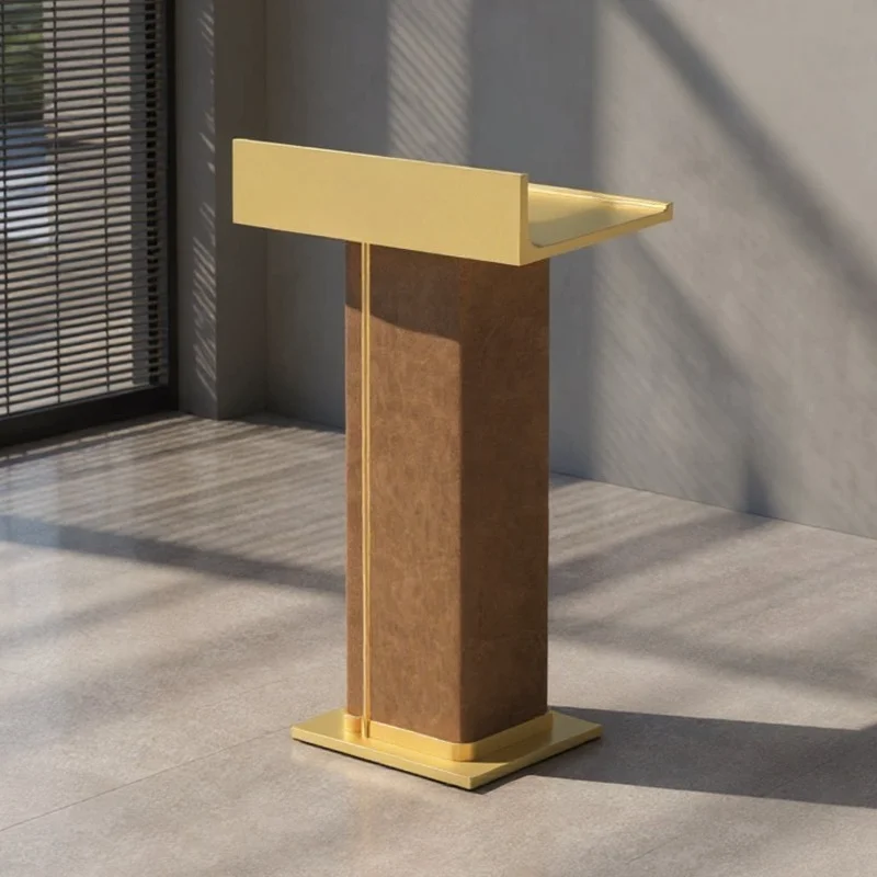 

Lecture desk, speech , retro light luxury leather high-end consultation desk, sales reception , welcome desk customizati