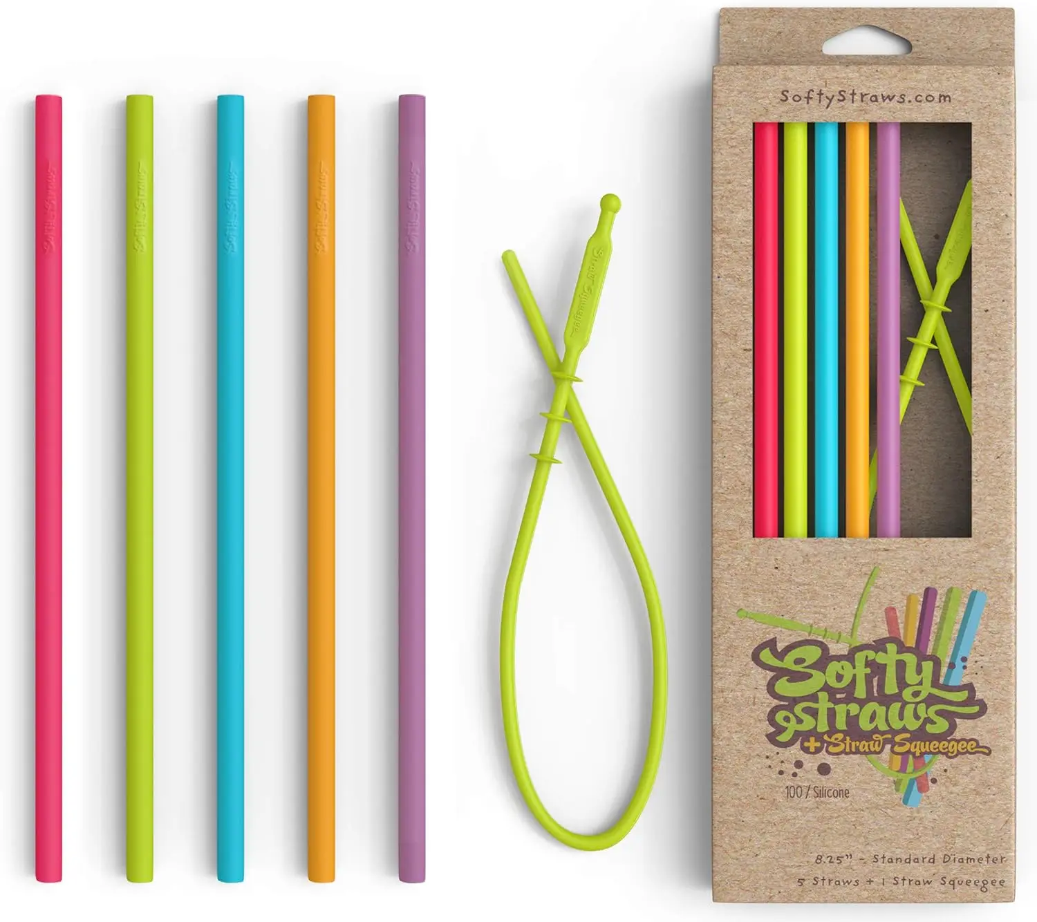 

Flexible Silicone Straws - BPA-Free, Reusable, Safe for Kids & Dishwasher Compatible