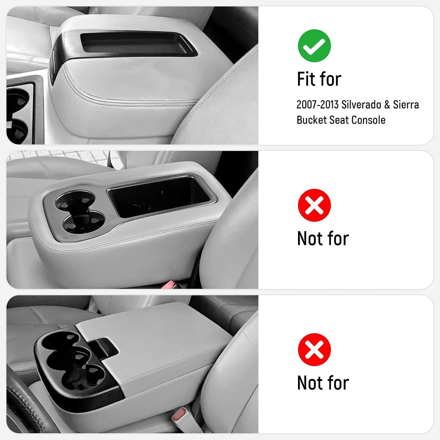 For Chevy Silverado/GMC Sierra 2007-2013, Tahoe & Suburban & Yukon & Avalanche, Car Armrest Cover Accessories Center Console