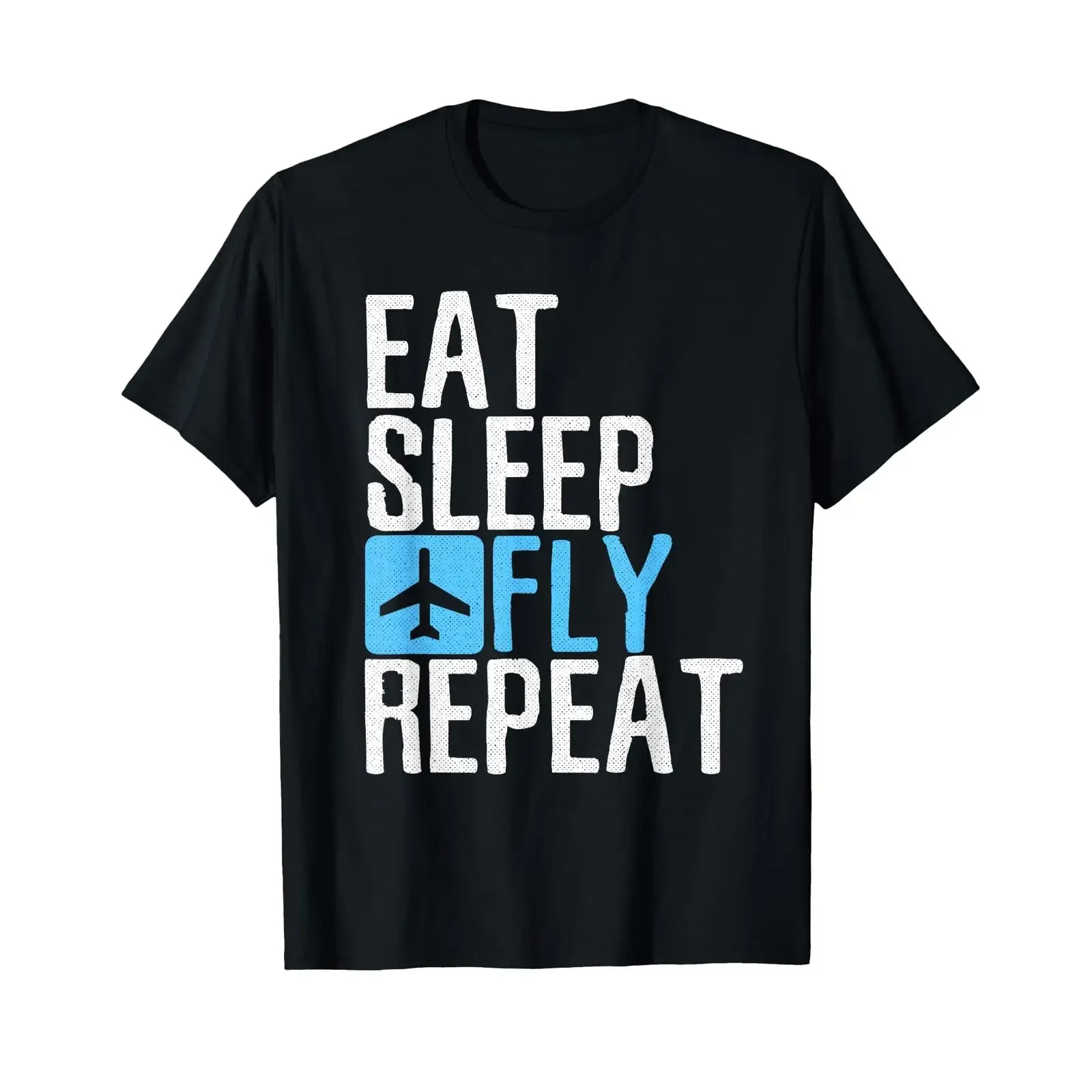 Eat Sleep Fly Repeat Funny Aeroplane Pilot T Shirt vintage Washed graphic Slightly fashion Breathable designer clothes Casual