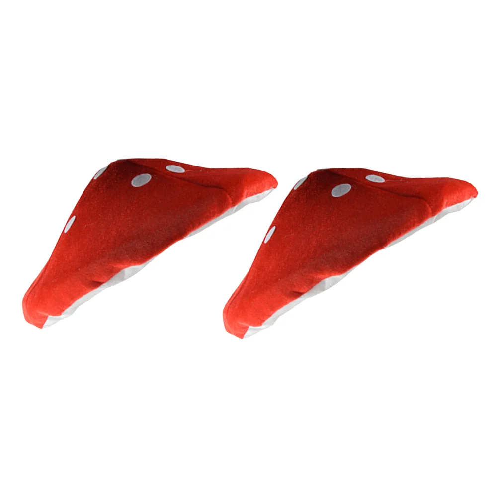 2 Pcs Mushroom Cap Costume Party Hats Accessory Funny Kids Premium Material Red Creative Decor