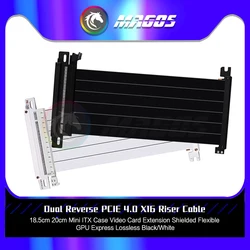 PCI-e 4.0 X16 Riser Cable Double Reverse Small ITX Case Pro Full Speed 3.0 A4 Gamer Cabinet GPU Vertical Mounting MOD 18.5/20cm