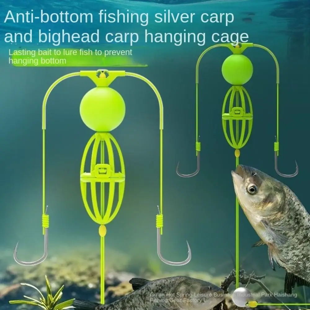 

2025 String Hook Fishing Bait Cage Float Anti Winding Line Group Feeder Sinker Carbon Steel Sharp Fishing Spring Bait Cage Sea