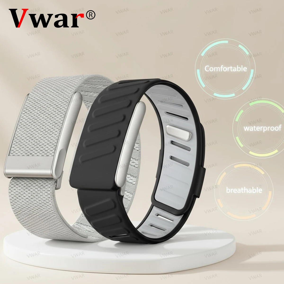 

WHOOP 5.0/MG Nylon Band Soft-Touch Silicone Waterproof Sweatproof Soft Adjustable Rubber Strap for Whoop 5.0 ECG One Peak Life