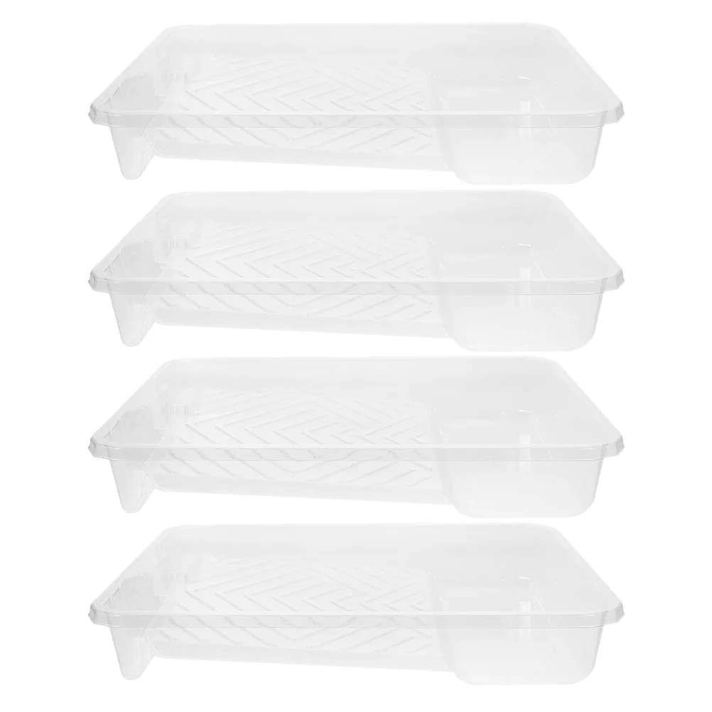

4Pcs Plastic Paint Tray Disposable Paint Holder Tray for DIY Painting Projects Wall Furniture Use Painting Supplies