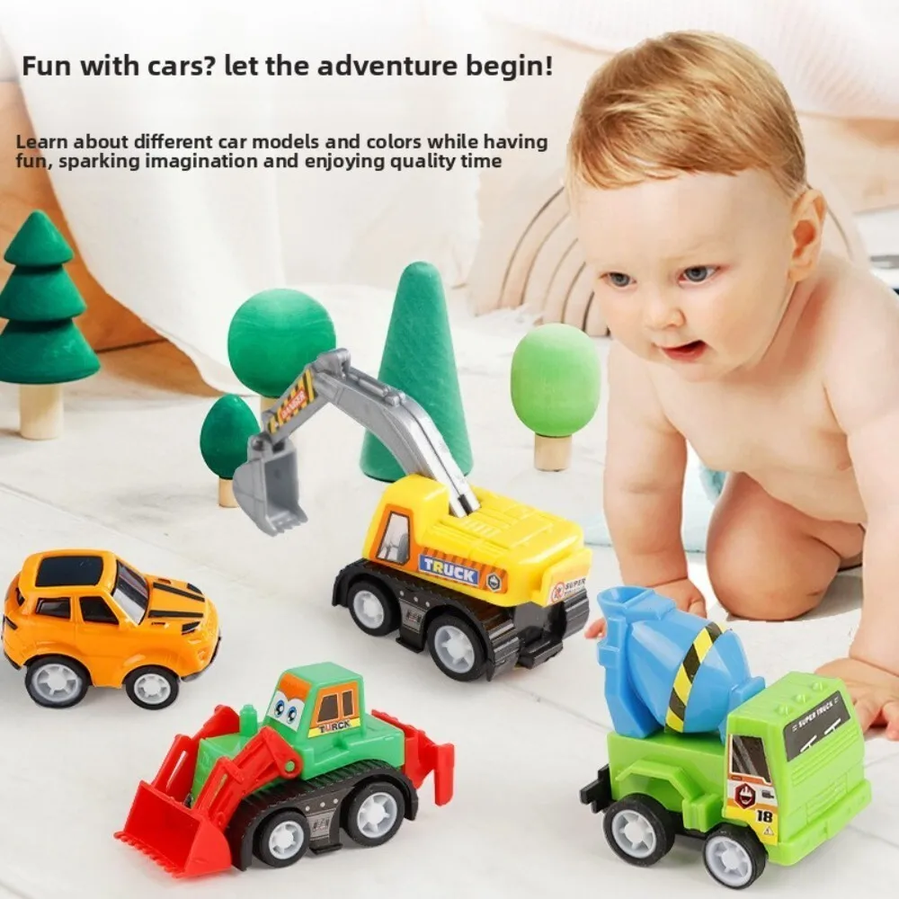 Mini juego de coches extraíbles para niños con camión de bomberos y excavadora vehículos de ingeniería accionados por inercia juguete para niños y bebés 124