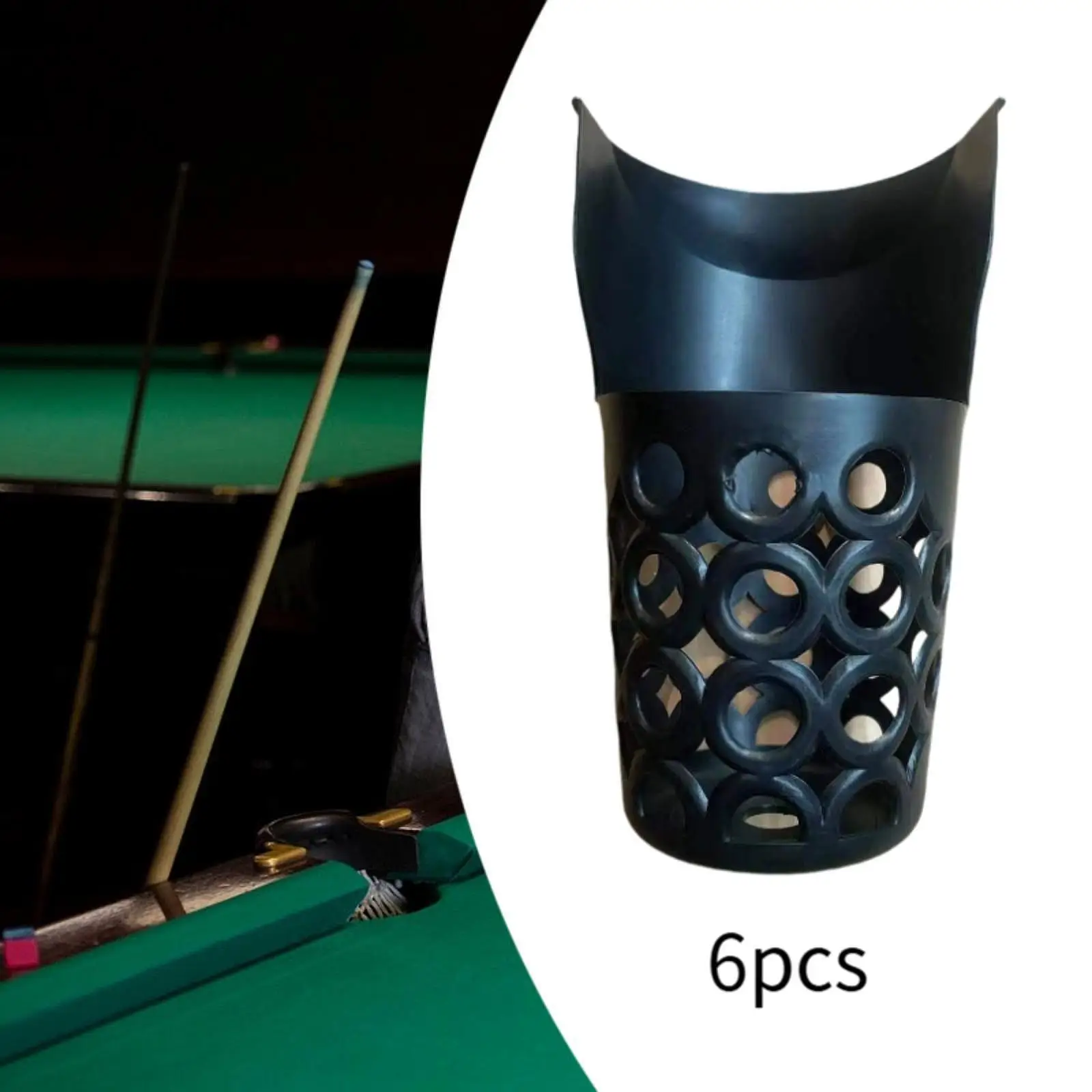 

6Pcs Billiard Pool Table Pockets Black Baskets Billiard Drop Pockets