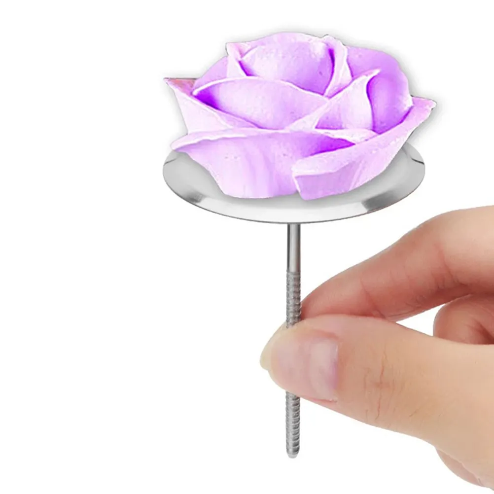 8 Pcs Cake Decorating Flower Nails Tools for Food Needle Baking Cakes Stainless Steel