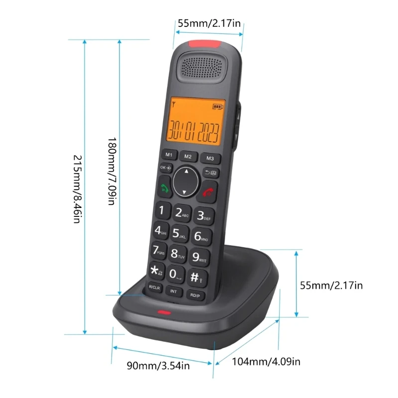 D1015TAM-D Handheld Wireless Phone Home Telephone with Clearly Sound Quality and Low Radiation for Families