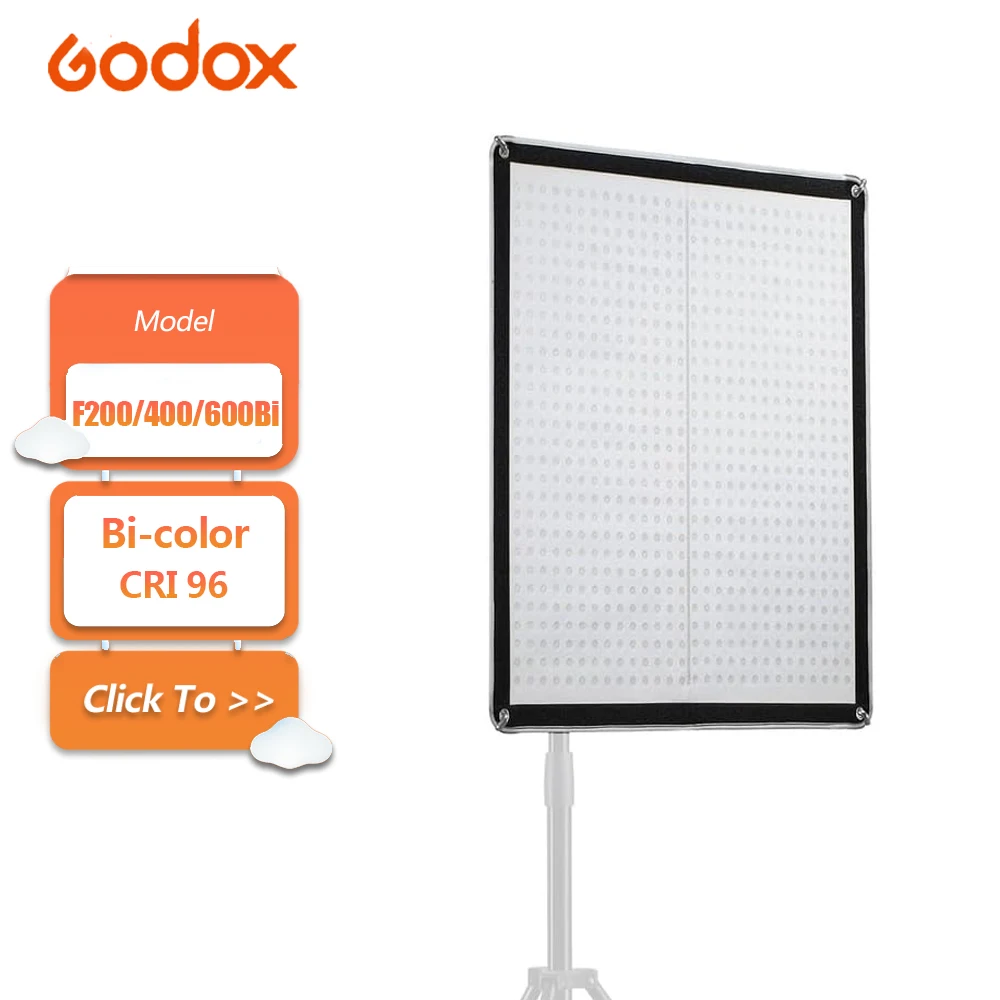 Godox F200Bi F400Bi F600Bi Bi-Color LED Video Panel Light for Film Broadcast & Video Production Photography Fill Light CRI 96+