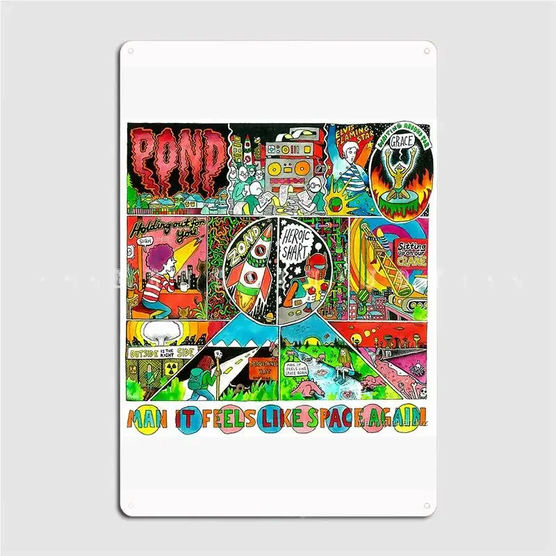 Pond Man It Feels Like Space Again Poster Metal Plaque Pub Cave Pub Classic Wall Decor Tin Sign Posters