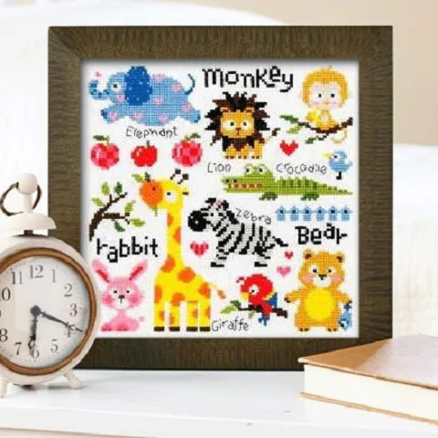 

2025 Wild Animal Zoo Needlework,Cross stitch Set For Embroidery kit, Print Pattern Cross-Stitch, Love Sewing Kit for Art Decor